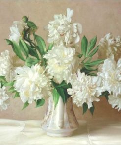 White Flowers Paint By Number