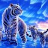 White Night Tiger Paint By Number