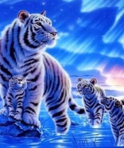 White Night Tiger Paint By Number