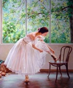 White Skirt Ballerina Paint By Number