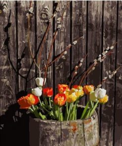 Wooden Barrel Flower Paint By Number