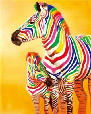 Colorful Zebra Paint By Numbers