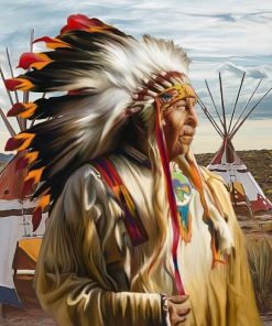 American Indian Man Paint By Number
