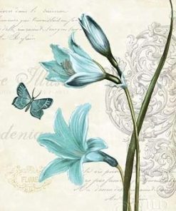 Blue Butterfly Flower Paint By Number