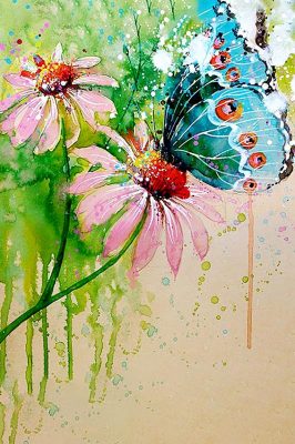 Butterfly On A Flower Paint By Number