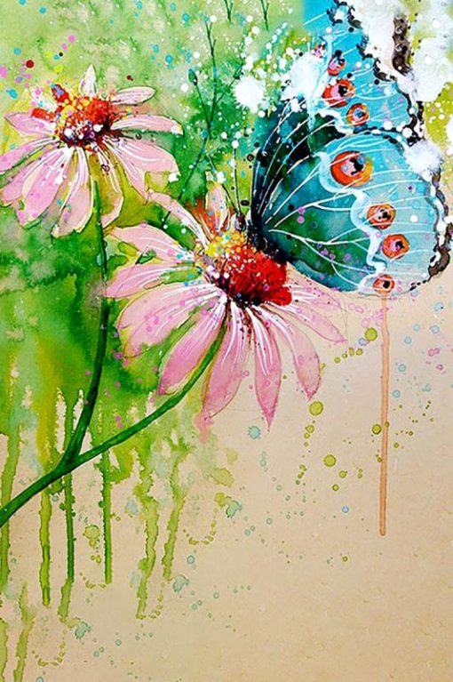 Butterfly On A Flower Paint By Number