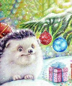 Christmas Hedgehog Paint By Number