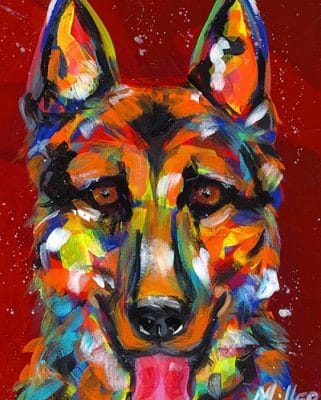 Colorful German Shepherd Paint By Number