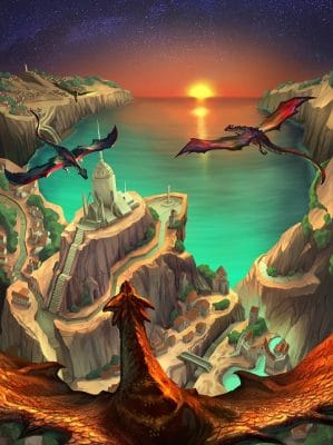 Dragon And The Sunset Paint By Number