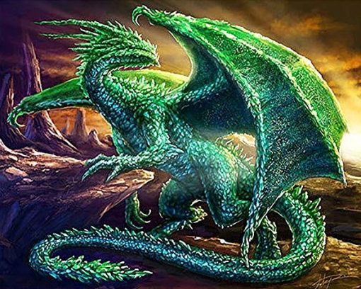 Emerald Dragon Paint By Number
