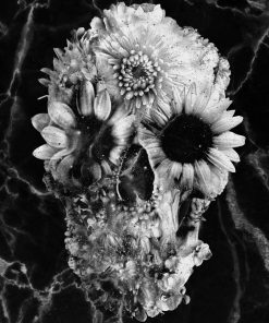 Floral Skull Marble Paint By Number