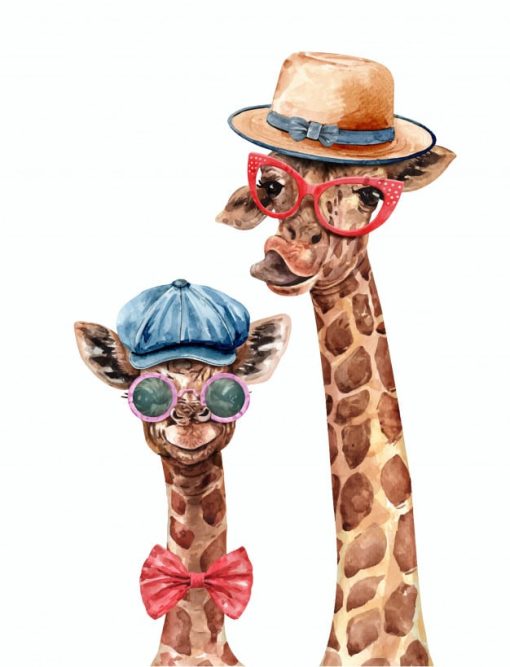 Giraffe And Baby Paint By Number