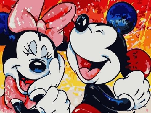 Mickey Mouse And Minnie Paint By Number