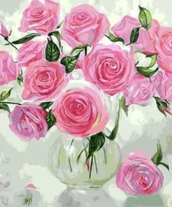 Pink Peony Roses Paint By Number