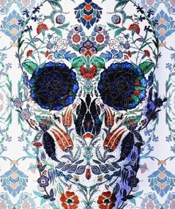 Skull With Mandala Of Flowers Paint By Number