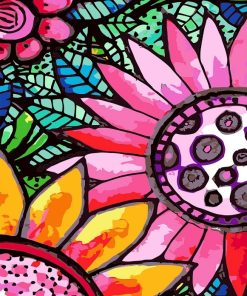 Stained Glass Flowers Paint By Number