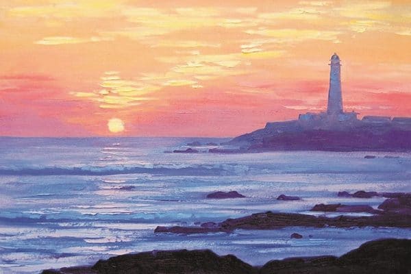 Sunset Seaside Coast Lighthouse Paint By Number