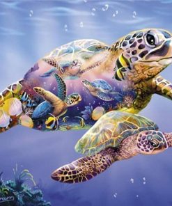 Underwater Sea Turtle Paint By Number