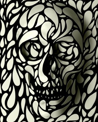 White And Black Dye Skull Paint By Number