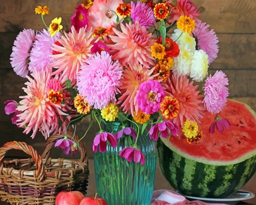 Watermelon Flowers Paint By Number