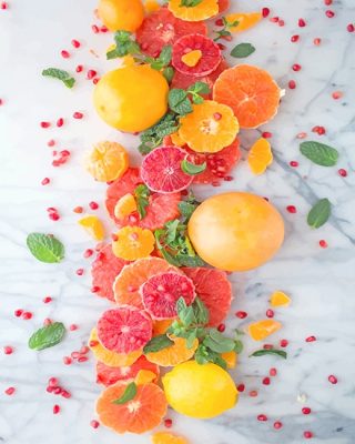 Citrus Pomegranate Salad Paint By Number