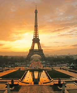 Eiffel Tower At Sunset Paint By Number