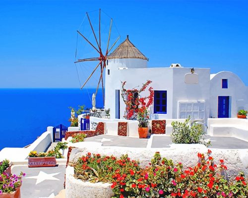 Greece Island Santorini Paint By Number