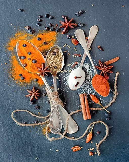 Spices Spoons Paint By Number