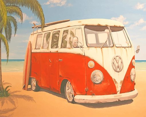 Vintage VW Bus Paint By Number