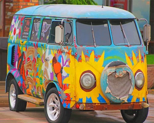 Vintage Volkswagen Van Paint By Number