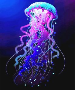 Blue And Purple Jellyfish Paint By Number