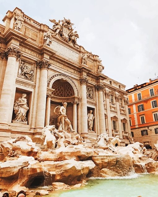 Trevi Fountain Rome Paint By Number