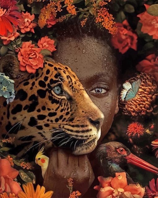 African Woman Tiger Paint By Number