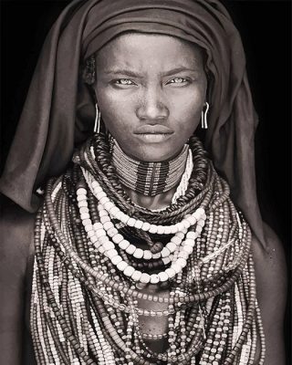 Black And White African Woman Paint By Number