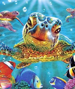 Colorful Milton Turtle Paint By Number