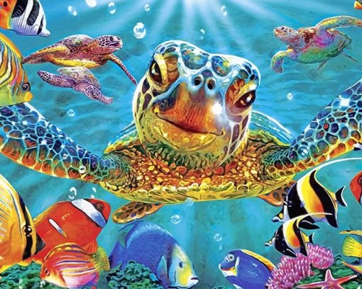 Colorful Milton Turtle Paint By Number