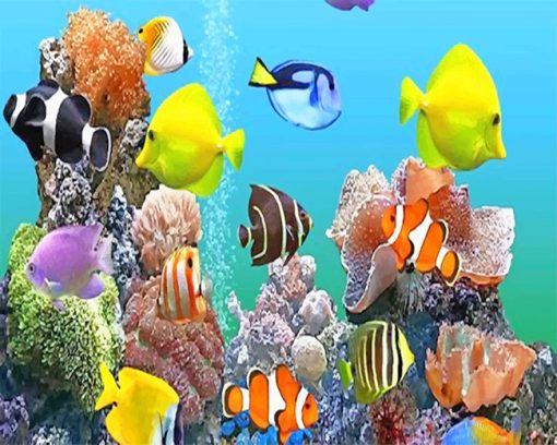 Colorful Fishes Deep Sea Paint By Number