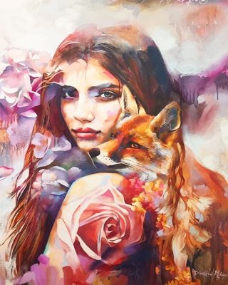 Colorful Fox Woman Paint By Number