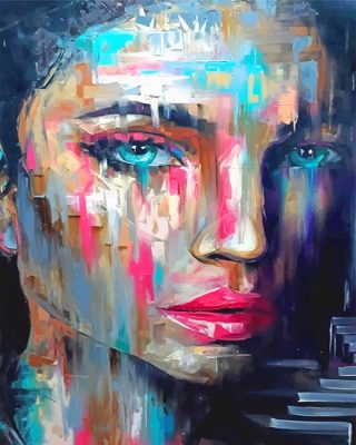 Colorful Woman Blue Eyes Paint By Number