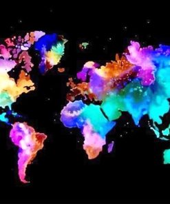 Colorful World Map Paint By Number