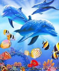 Dolphins Underwater Paint By Number