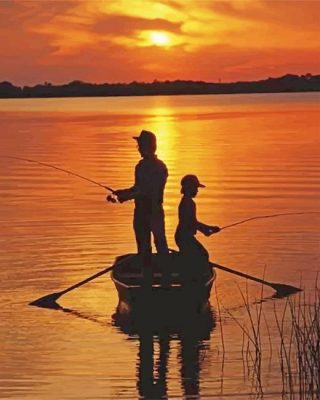 Father And Son Fishing Paint By Number