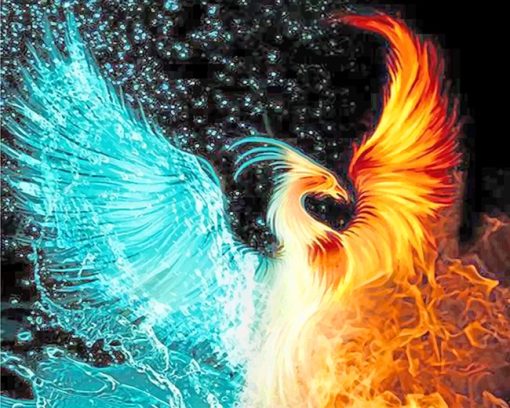 Fire And Water Phoenix Paint By Number