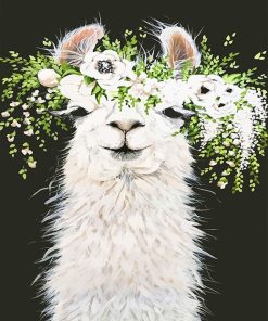 Lama With Flowers Paint By Number