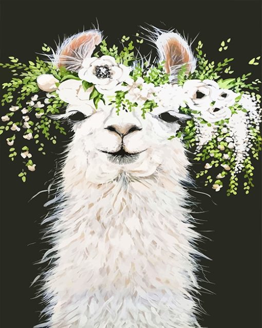 Lama With Flowers Paint By Number