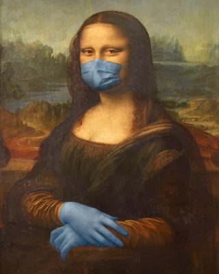 Mona Liza Wearing Mask Paint By Number