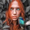 Ginger Woman With Bird Paint By Number