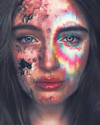 Sad Colorful Girl Paint By Number