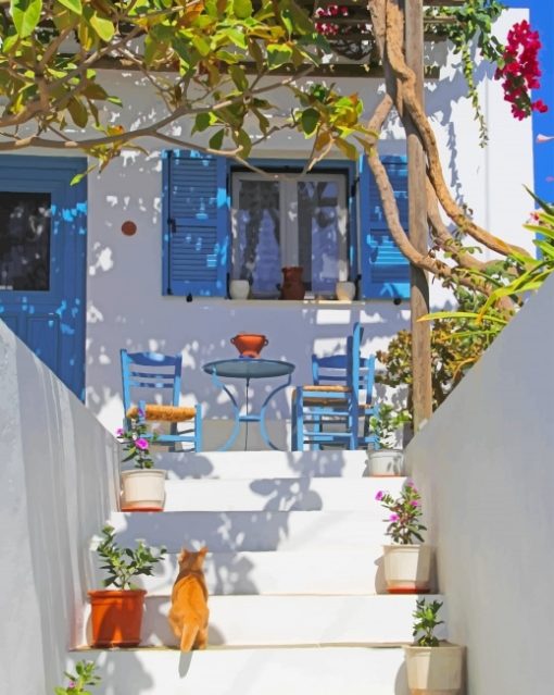 Santorini Greece House Paint By Number