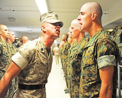 Soldiers Standing on White Floor Paint By Number